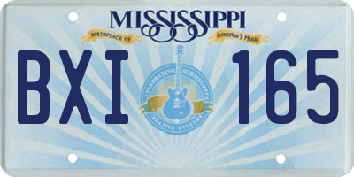 MS license plate BXI165