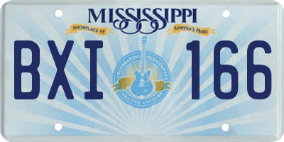 MS license plate BXI166