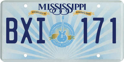 MS license plate BXI171