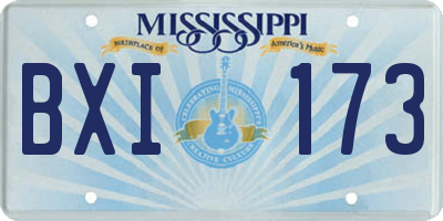 MS license plate BXI173