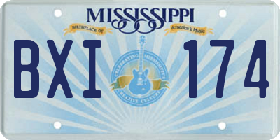 MS license plate BXI174