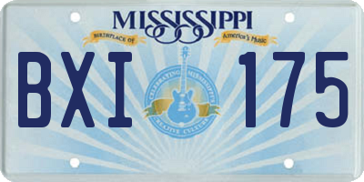 MS license plate BXI175