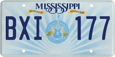 MS license plate BXI177