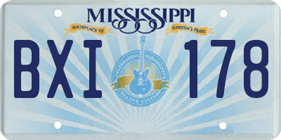 MS license plate BXI178