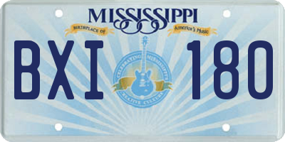 MS license plate BXI180