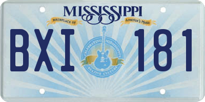 MS license plate BXI181