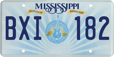 MS license plate BXI182