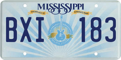 MS license plate BXI183