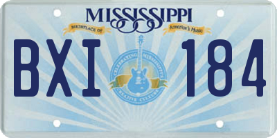 MS license plate BXI184
