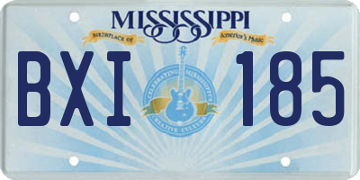 MS license plate BXI185