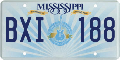 MS license plate BXI188
