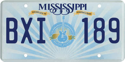 MS license plate BXI189