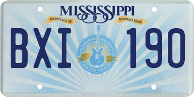 MS license plate BXI190