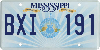 MS license plate BXI191