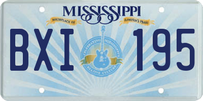 MS license plate BXI195