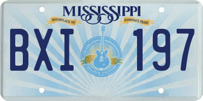MS license plate BXI197