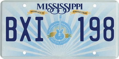 MS license plate BXI198