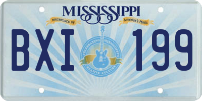 MS license plate BXI199