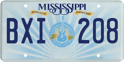 MS license plate BXI208