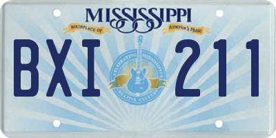 MS license plate BXI211