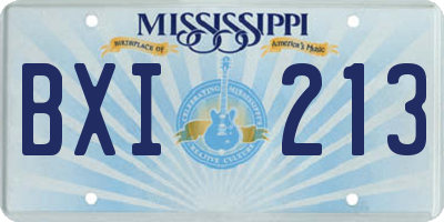 MS license plate BXI213