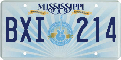 MS license plate BXI214