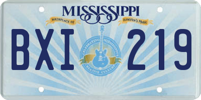 MS license plate BXI219