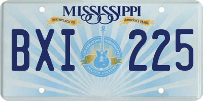 MS license plate BXI225