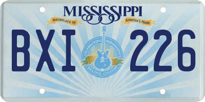 MS license plate BXI226