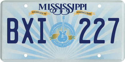 MS license plate BXI227