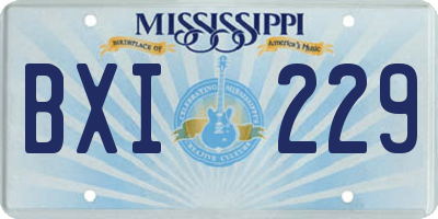 MS license plate BXI229