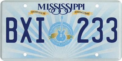MS license plate BXI233