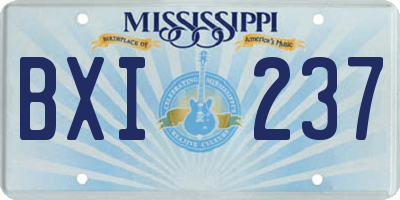 MS license plate BXI237