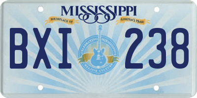 MS license plate BXI238