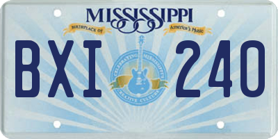 MS license plate BXI240