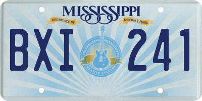MS license plate BXI241