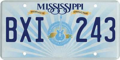 MS license plate BXI243