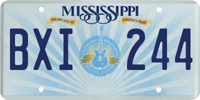 MS license plate BXI244