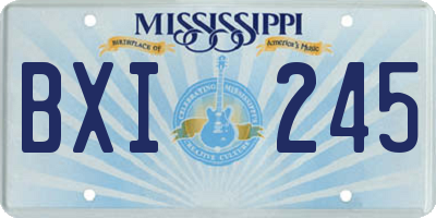 MS license plate BXI245