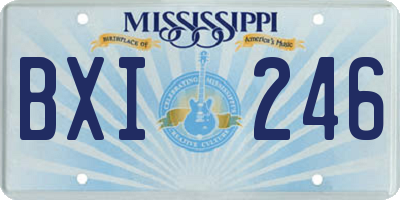MS license plate BXI246