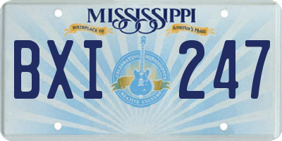 MS license plate BXI247