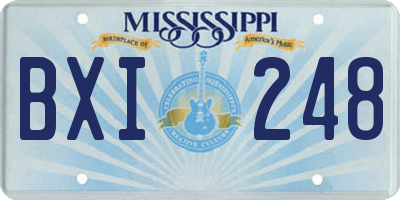 MS license plate BXI248