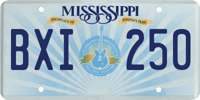 MS license plate BXI250