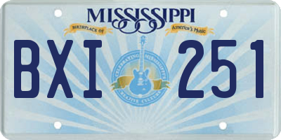 MS license plate BXI251