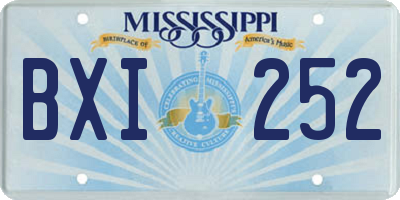 MS license plate BXI252