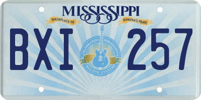 MS license plate BXI257