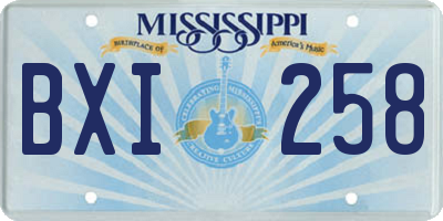 MS license plate BXI258