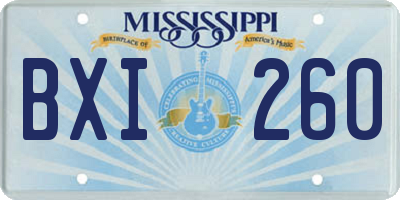 MS license plate BXI260
