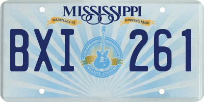 MS license plate BXI261