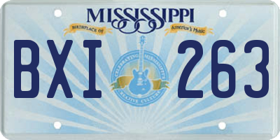 MS license plate BXI263